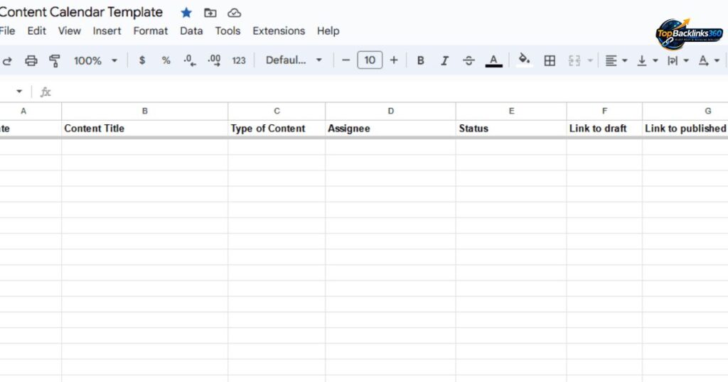 Google Sheets Content Calendar Templates