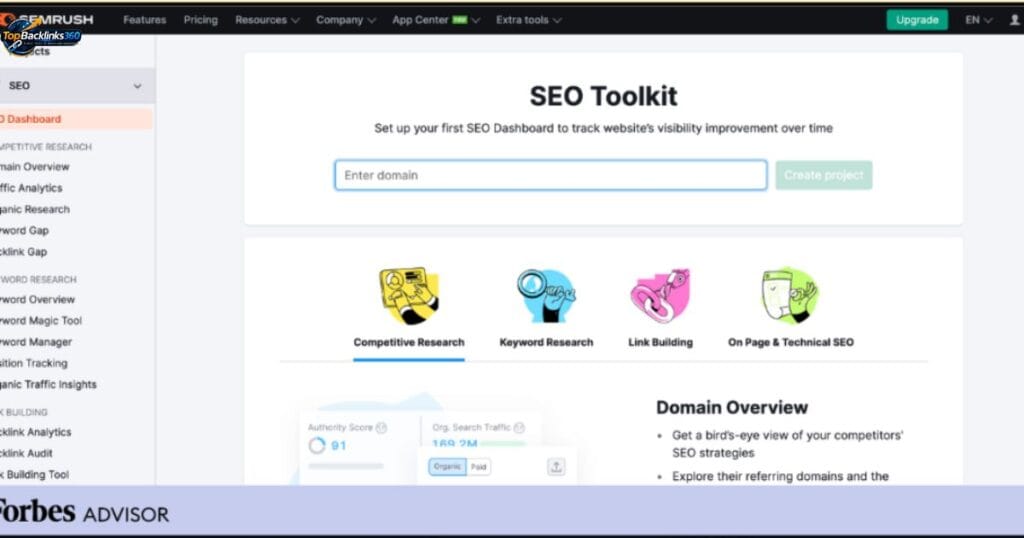 Semrush — Best for Enterprise SEO Intelligence
